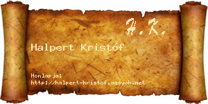 Halpert Kristóf névjegykártya